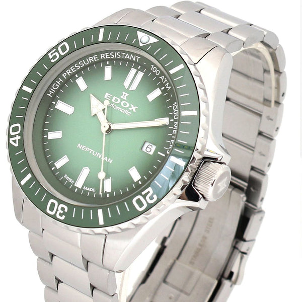 エドックス EDOX 腕時計 80120-3VM-VDN1 メンズ スカイダイバー ネプチュニアン オートマティック NEPTUNIAN AUTOMATIC 自動巻き グリーン シルバー